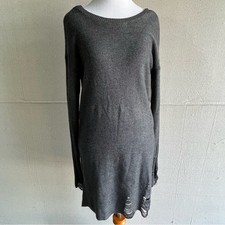 Garage NWT distressed sweater dress gray Small