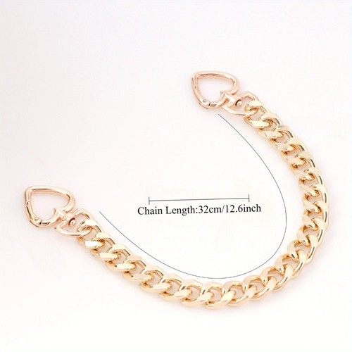 Heart Shape Purse Strap Extender Chain Metal Charm Attachment Clutch - Picture 6 of 15