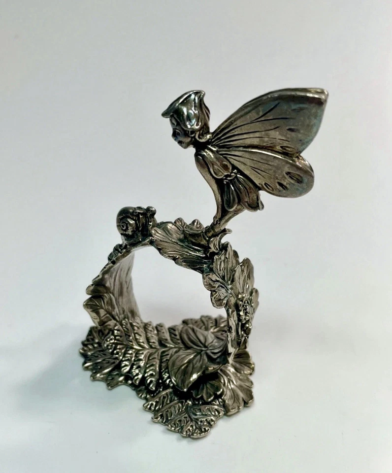 Anillo Servilletero Hada Figura Placa Plata Colección Reed & Barton 1824 2001 Foto 4 de 4