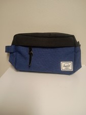 Herschel Supply Co Black Carry-On Dopp Travel Kit Toiletry Bag Blue Black Zip