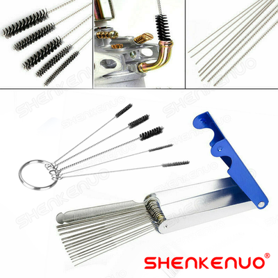#ad Carburetor Carbon Dirt Jet Remover Cleaner Set Cleaning Needles Brushes Tool Kit $2.99