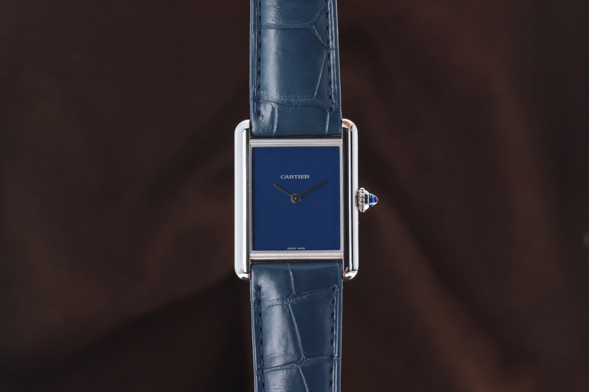 Cartier Tank Must Large Blue Cordes de Marseille - Stainless Steel