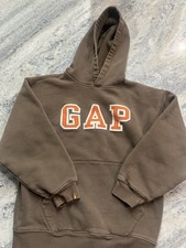 2004 GAP Kids Sweatshirt, Pullover, Hooded, Orange And Brown, WITH FLAW, Size 10