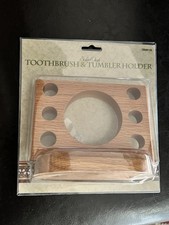 Vintage Solid, Oak Toothbrush, And Tumblr Holder
