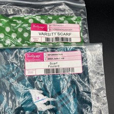 2 Thirty One Scarves  Varsity Scarf Green Polka Dot  Scarf Foulard Jade Plaid