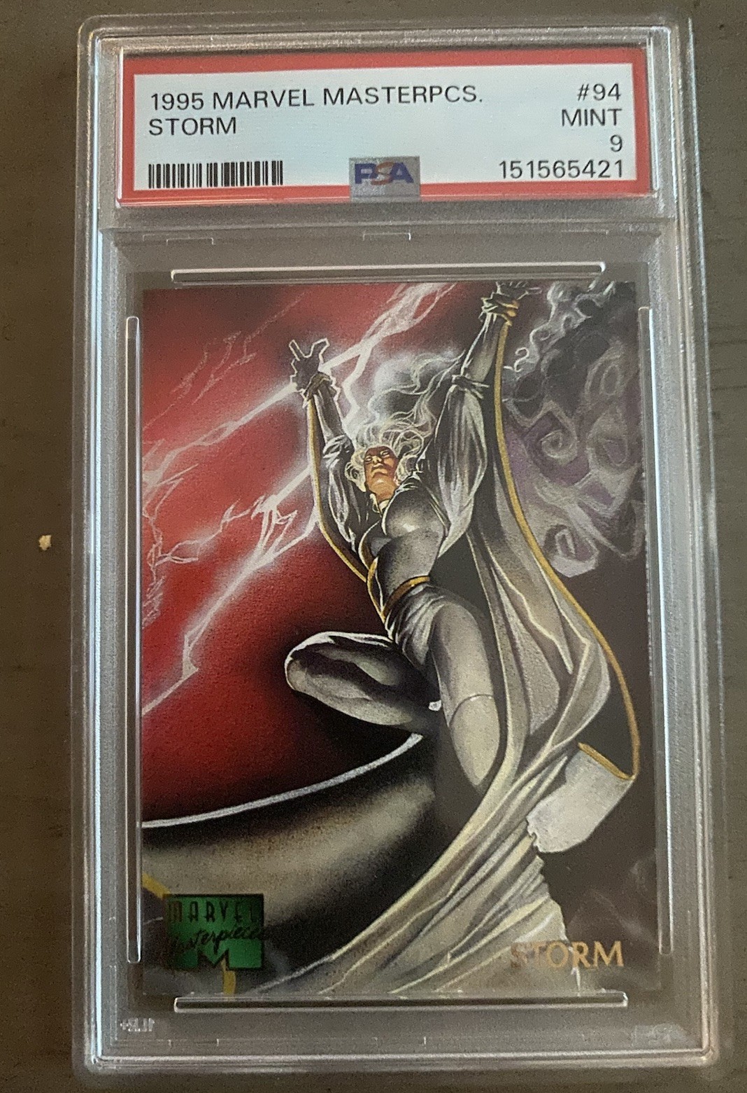 1995 MARVEL MASTERPIECES STORM PSA 9 view 1