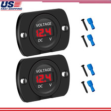 2 Pcs Dc 12v Digital Voltmeter Waterproof Led Battery Voltage Gauge Color Red 2 Pcs Dc 12v Digital Voltmeter Waterproof Led Battery Voltage Gauge Color Red