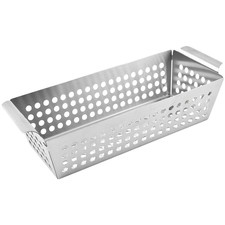 Image of BBQ Grill Basket for Vegetables Meats and Seafood Made from 430 Stainless Steel