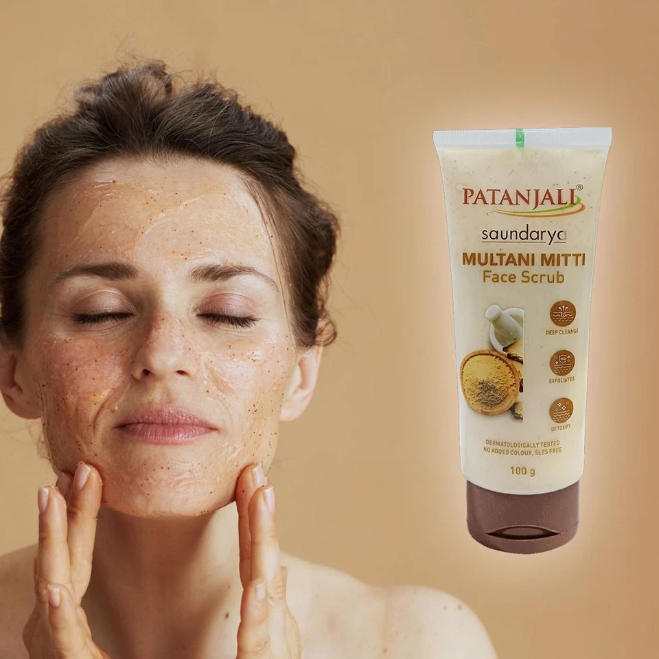 LOTE DE 2 EXFOLIANTES FACIALES PATANJALI MULTANI MITTI 100 G CADA UNO Foto 4 de 4
