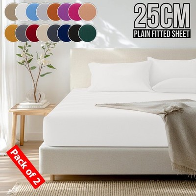 2er Pack Spannbettlaken Set Premium Qualität Matratze Top Mikrofaser Laken UK Größen