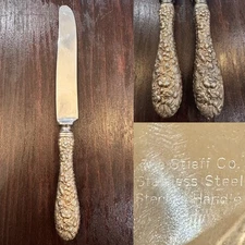 925 Sterling Silver & Steel Antique The Stieff Co. Rose Knife