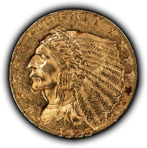 1925-D G$2.50 Indian Head Gold Quarter Eagle PL- Authentic US Coin - UNC - G6028