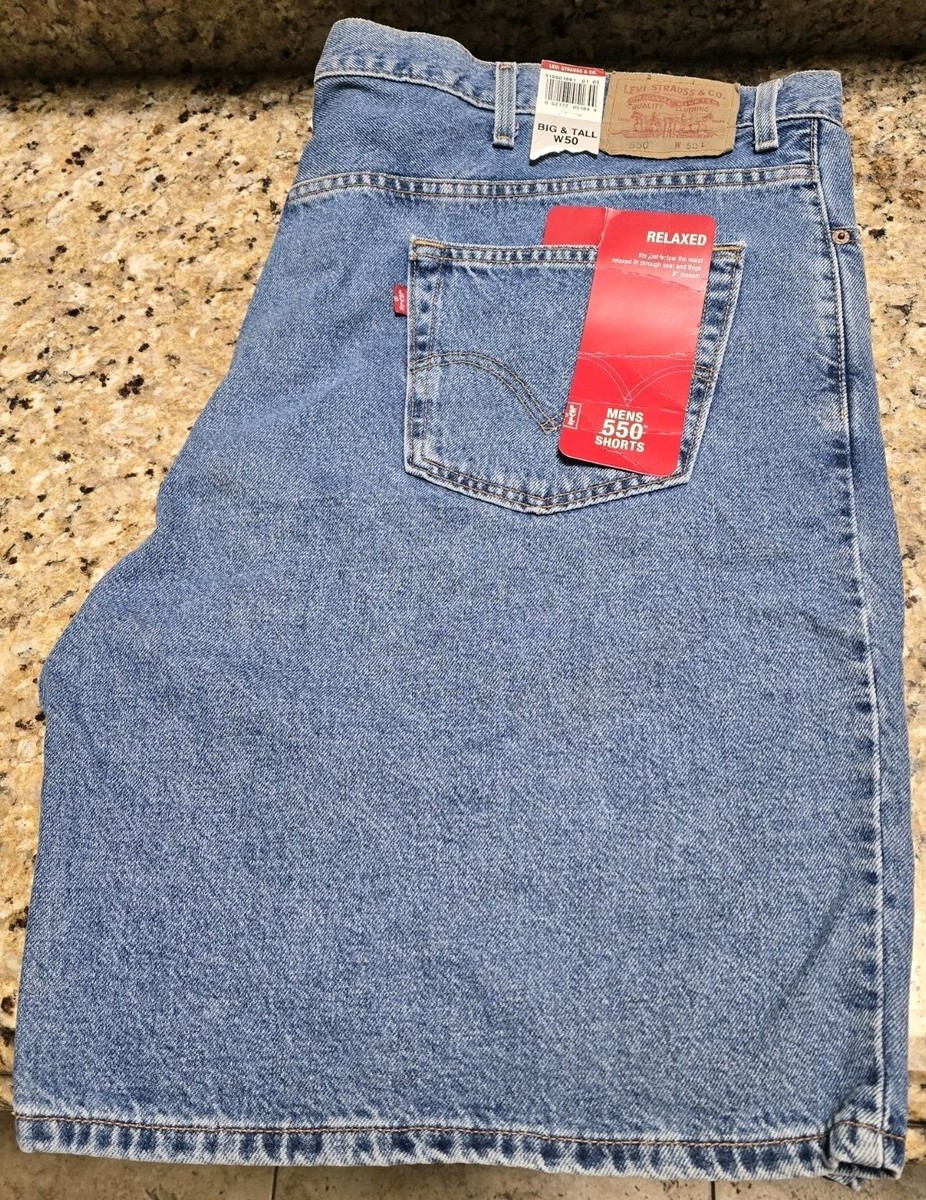 Levis Denim Blue Jean Shorts Mens 50 550 Relaxed Big Tall NEW - Main Image