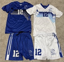 Boy  s 10/12 Dreamers 12 Sports Jersey Sets Blue and White Bundle Lot.