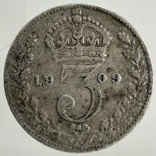 1909 Edward VII Threepence Silver Coin | Fine Collectable Grade