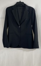 Theory Women's Black Wool Blend Two Button Blazer Suit Jacket Made in USA Sz 8
