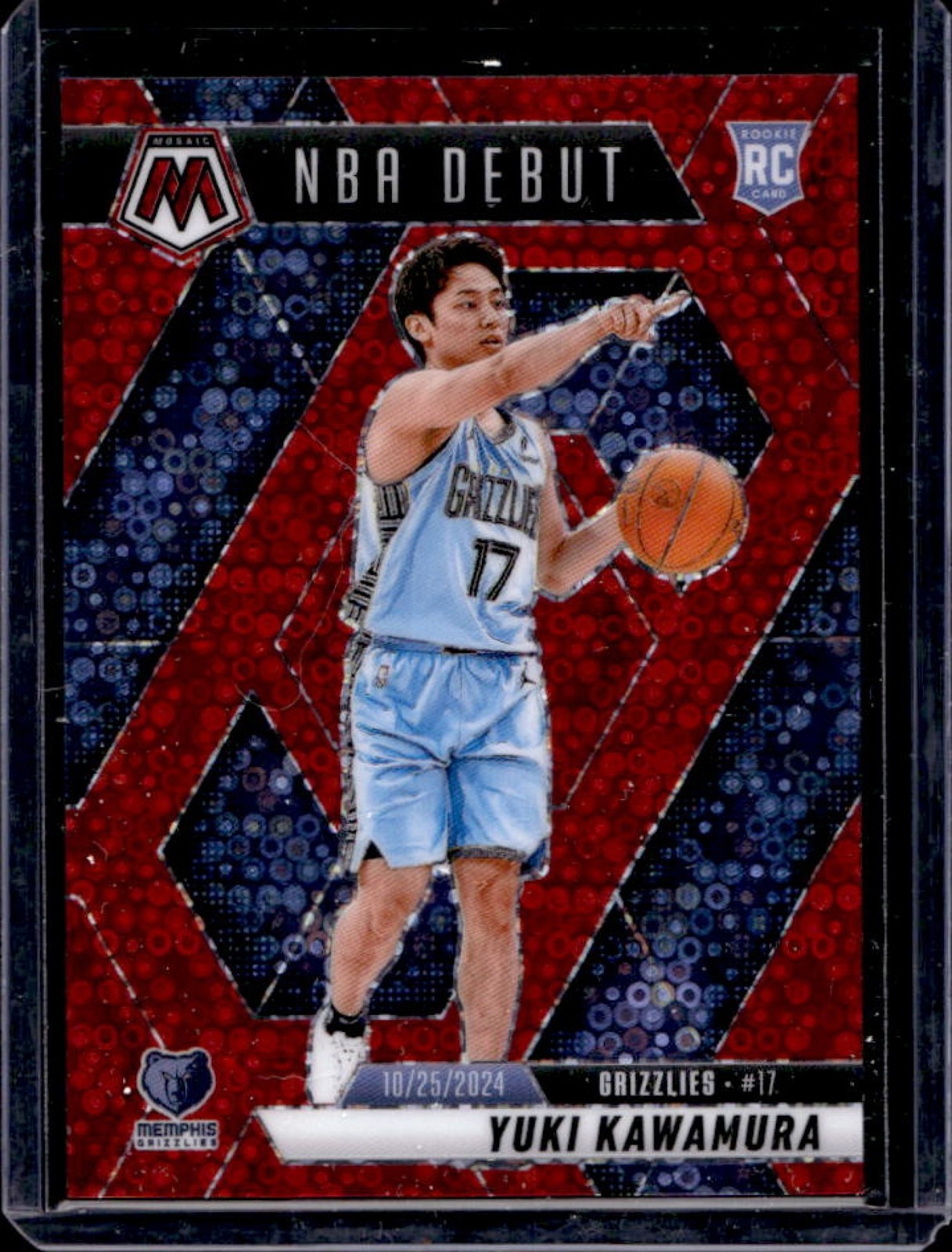 2024-25 Mosaic Yuki Kawamura RC Fast Break Red NBA Debut #61/99 Grizzlies