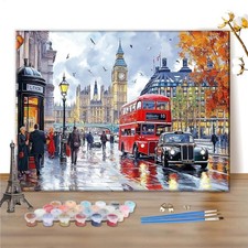 Malen Nach Zahlen Set Londoner Stadtansicht Acryl Leinwand 40x30cm DIY Geschenk