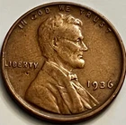 1936 Lincoln Wheat Cent Penny VF BN1184