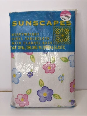 Vinyl 60x84 schwerer Reißverschluss elastischer Rand Sommer Blumen - Bild 1 von 4