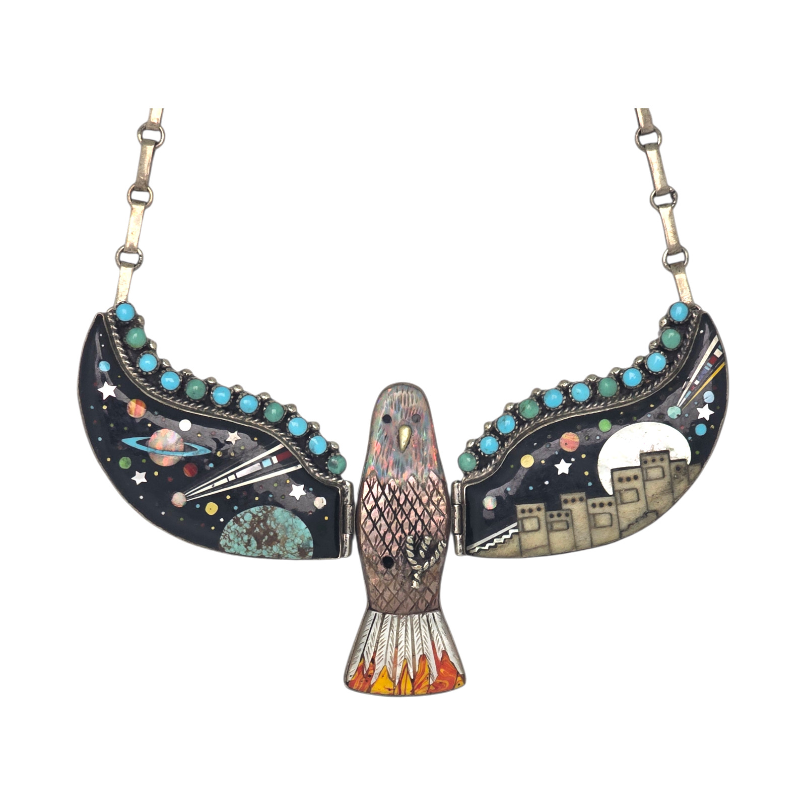 NATIVE AMERICAN STERLING SILVER CELESTIAL EAGLE 2… - image 1