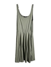 Quince Women’s Green Solid Scoop Neck Strappy Midi Sundress S Lyocell