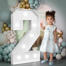 imprsv Light-up Marquee Number 2 - 3ft 2nd Birthday Decoration