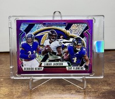 Jackson Henry Flowers Purple Prism Ravens Patch Art Card 1/1 🟣⚫️ by VHC *READ*