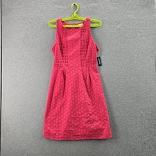 Old Navy Women Dress 2 Pink Geometric Fit & Flare Lace Sleeveless Eyelet NWT