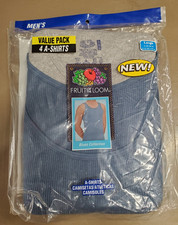 FRUIT OF THE LOOM Tank Tops 2 Pack Gray and Blue Size Large NOS VTG