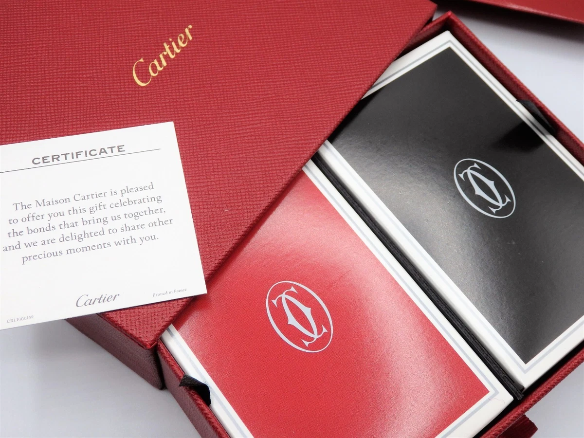 Cartier Playing Cards 2 Deck Authentic RED Box Paper bag