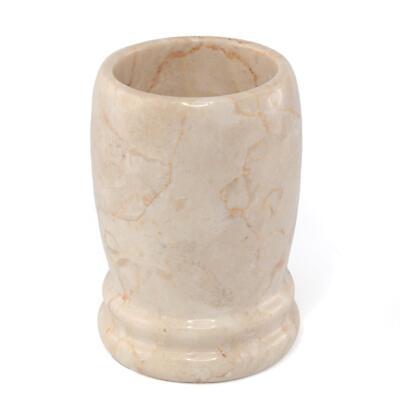 Natural Champagne Marble Stone Tumbler Toothbrush Holder Organizer Double