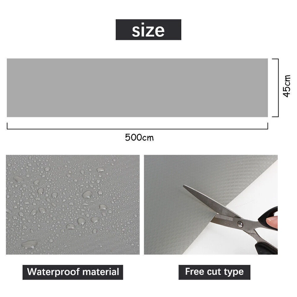 Bulk Roll - 5m/10m/20m Flexible Grey Waterproof Drawer Shelf Liner Mat AU Stock - image 4 of 4