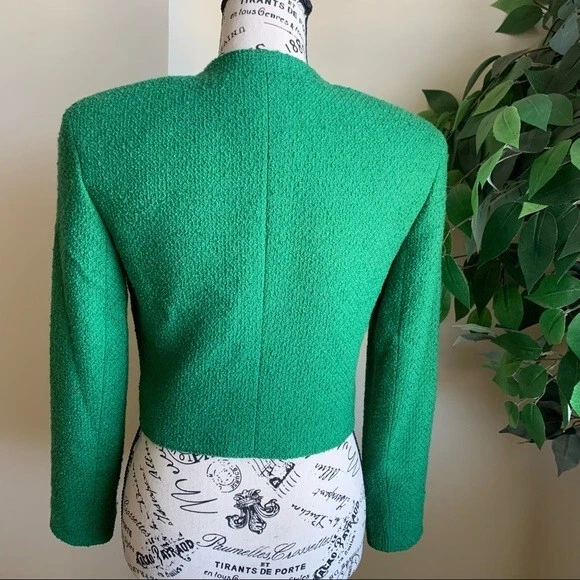 Blazer verde lana couture vintage Valentino taglia 4