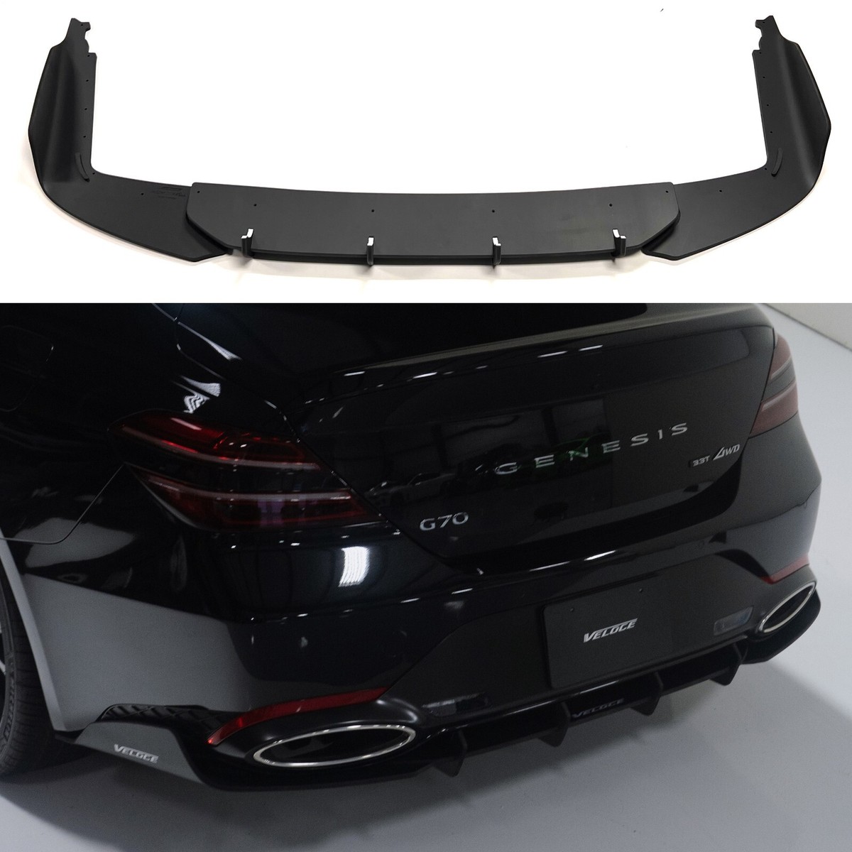 VELOCE 2022+ Genesis G70 3.3T 2.5T Rear Spats and Diffuser + Fins VELOCE 2022+ Genesis G70 3.3T 2.5T Rear Spats and Diffuser + Fins