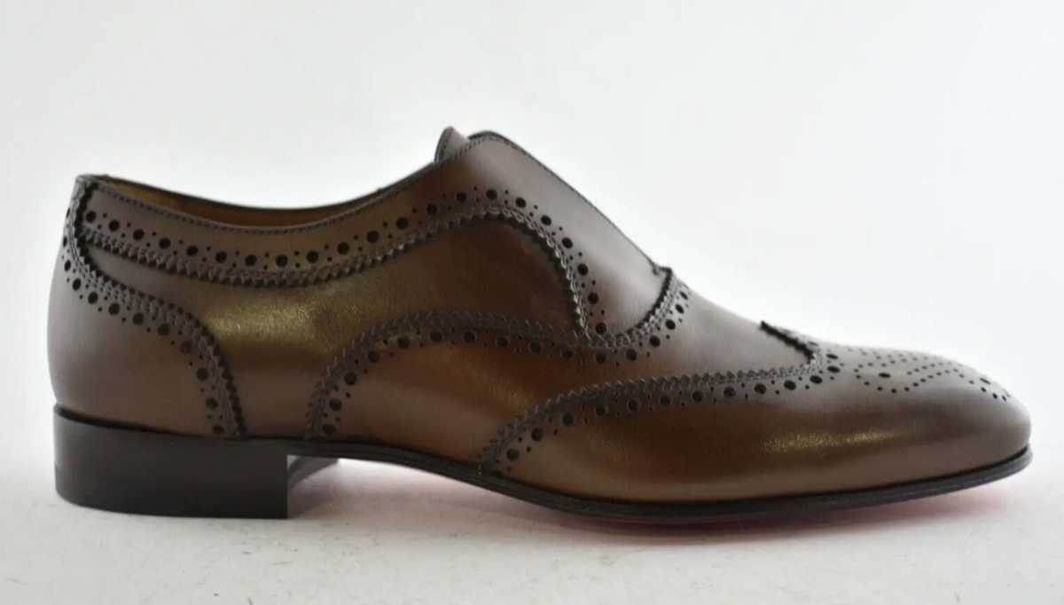 Christian Louboutin Mens Platerboy Flat Havane Brown Leather 