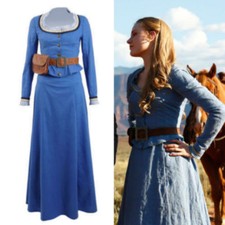Westworld Dolores Abernathy Vestidos Azules Disfraz Disfraz Mujer Vestido*