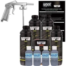 UPOL Raptor Navy Blue Urethane Spray-On Truck Bed Liner W/Free Spray Gun 4L