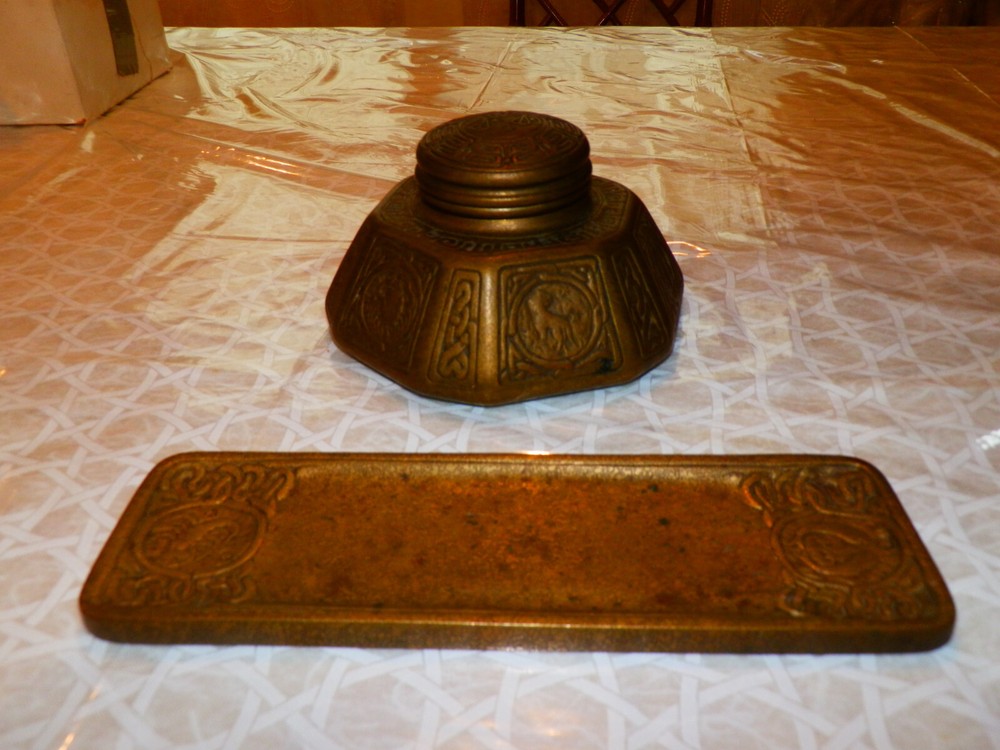 Rare 2 piece Art & Deco  vintage Tiffany & Co  studio New York Desk Set
