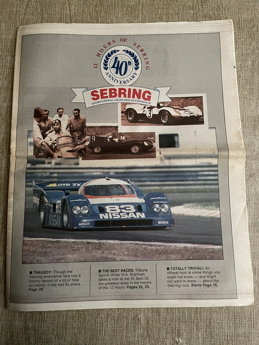 12 Hours Of Sebring 40th Anniversary Newsletters 1992 w/ Hero