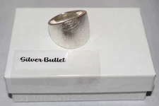Silpada Sterling Silver Brush Stroke Matte Finish Wide Band Ring R1856 Size 9