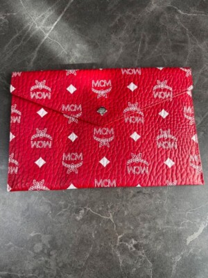 MCM Mini Clutch Bag Pouch Red White New