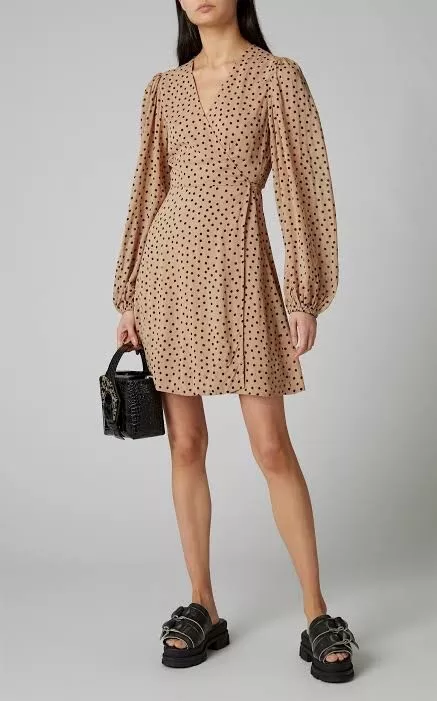 Ganni polka dot georgette dress 2025