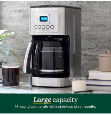 Cuisinart 14-Cup Coffee Maker,Glass Carafe,Brew Strength Control,Stainless Steel