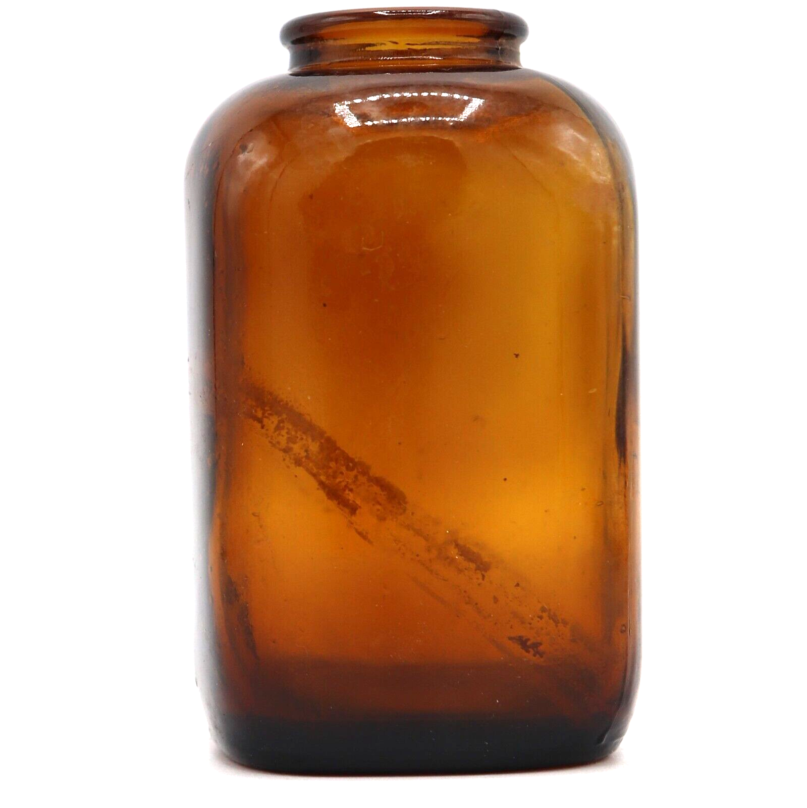 Vintage Brown Amber Glass Snuff Jar, 4" Tall eBay