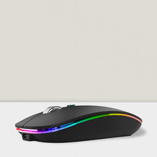 LED Wireless Mouse, G12 Slim Rechargeable Silent 2.4G USB Optical Mouse