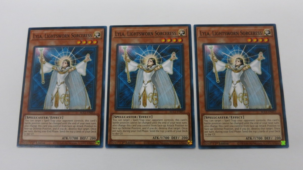 3x LYLA LIGHTSWORN SORCERESS 1ST ED BLC1-EN055 COMMON YUGIOH
