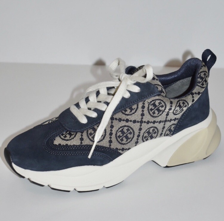 Tory Burch T Monogram Good Luck Trainer Sneakers Navy Size 8 Tory Burch T Monogram Good Luck Trainer Sneakers Navy Size 8
