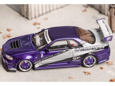 NISSAN Skyline GT-R (R34) Nismo Z-Tune  - purple / white - FuJi 1:64