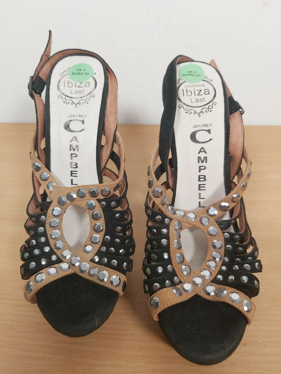 JEFFREY CAMPBELL Heels Ibiza Last Ankle Strap Block Heel BNWOB Size UK 4 EU 37